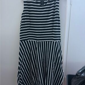 Old Navy Black and White Striped Midi Dress